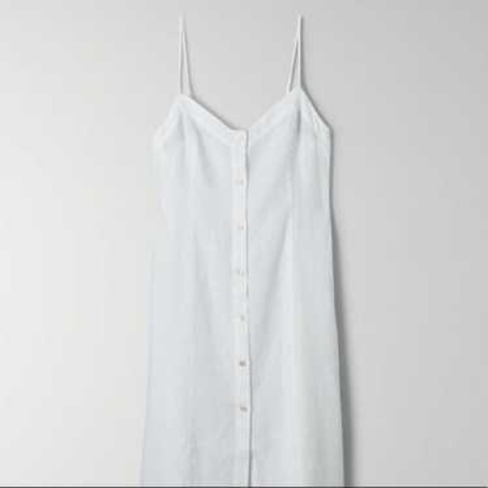 NWT Aritzia Wilfred White Organic Linen Chariot Dress